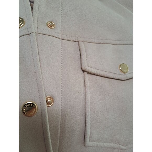 Marc New York Beige Suede Long Shirt Jacket With Button-Front Size XS - Picture 6 of 8